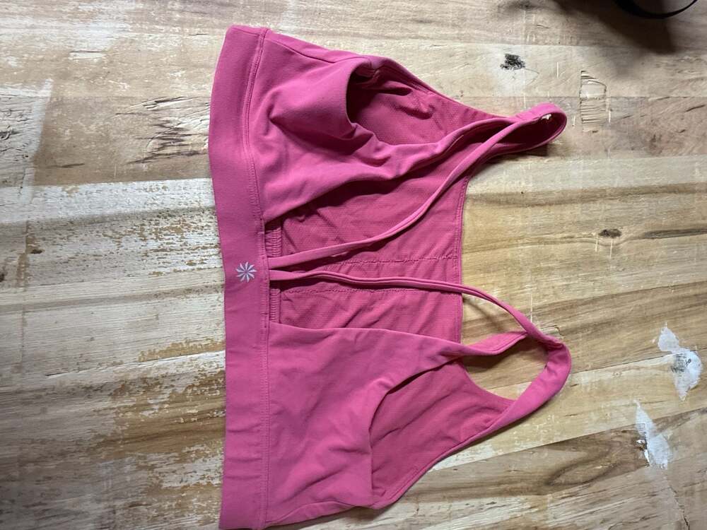 Athleta Pink Strappy Back Sports Bra pink size large - Picture 2 of 4